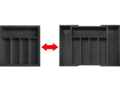 Opbevaringssystem Til Køkkenskuffer>Organiseringsindsats til bestikskuffe, udtrækbar 52/31x31cm KINGHOFF KH-1745