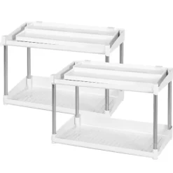 Organizer til køkkenskab Max Home Hvid 2 Hylder 2 enheder 37,5 x 25,5 x 19 cm Sale