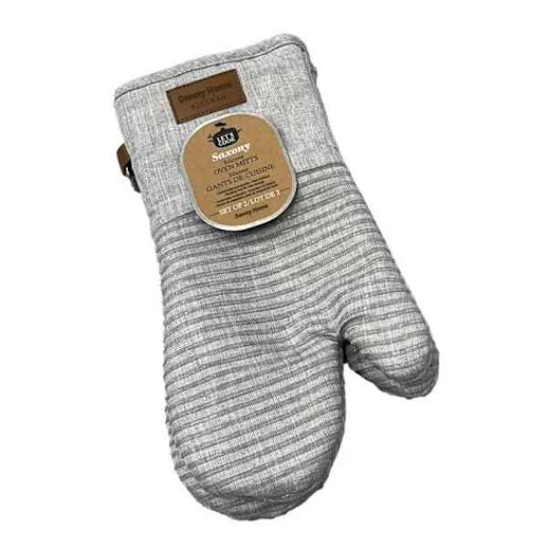 Grydelapper & Grillvanter>Ovnhandsker ANNELI 2 stk. H31 cm, grå