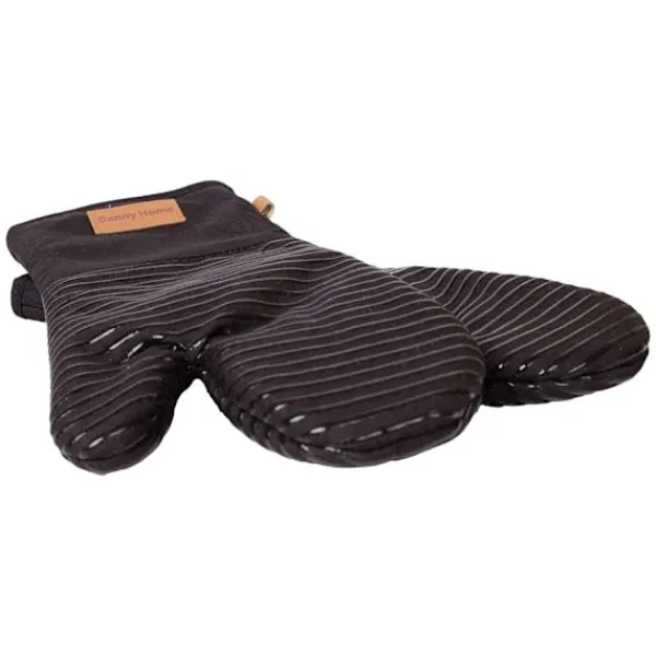 Grydelapper & Grillvanter>Ovnhandsker ANNELI 2 stk. H31 cm, sorte