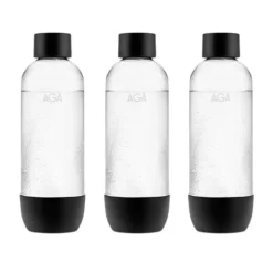 Sodavandsmaskiner>3-pack AGA AQVIA PET-flaska, 1L, Svart