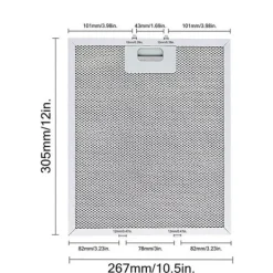 4-pak aluminium & aktivt kul emhættefilter kompatibelt med Whirlpool W10169961A, Ikea, Jenn Air New