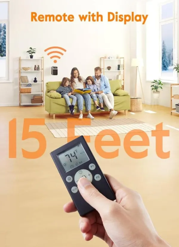 Radiatorer>2-pak keramisk varmeblæser med fjernbetjening – 800W plug-in elektrisk varmelegeme med justerbar termostat og timer til hjemmet, kontoret