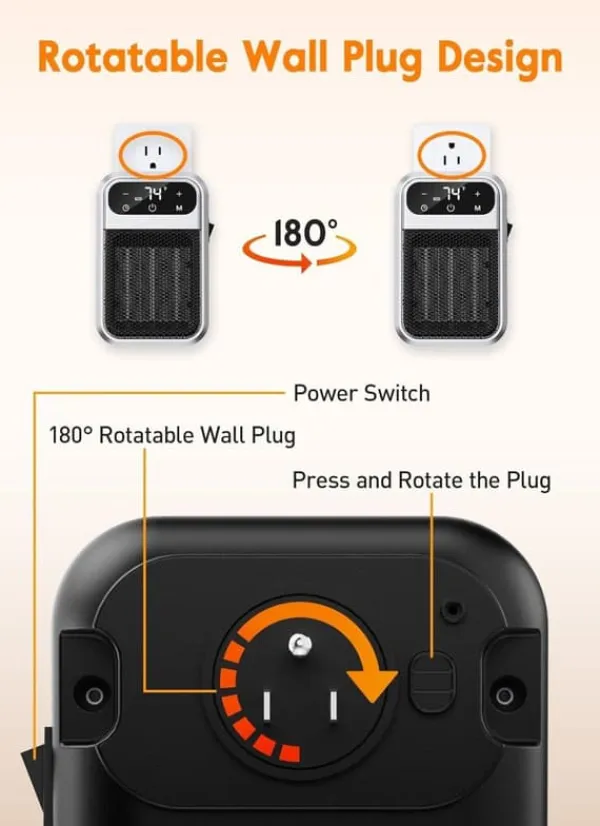 Radiatorer>2-pak keramisk varmeblæser med fjernbetjening – 800W plug-in elektrisk varmelegeme med justerbar termostat og timer til hjemmet, kontoret