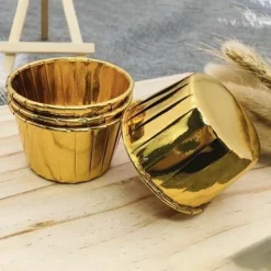 50-Pak Muffin Forme Bage Forme Guld New