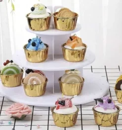50-Pak Muffin Forme Bage Forme Guld New