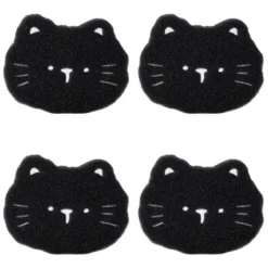 Vaskemaskiner>4-pak vaskemaskine fnugfjerner, genanvendeligt vasketøjsfnugfangerfilter Wavy cat shape