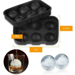 2-pakke 6 runde isterninger silikone isform iskugler New