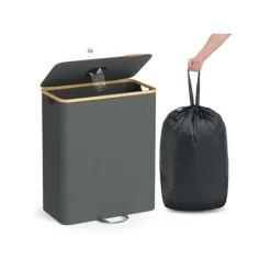 Affaldssorteringsspande>Pantflaskeopsamlingsbeholder – 135 L – Skifergrå-naturlig beige