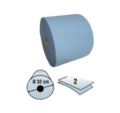 Papirrulle 2-lags 555mx24cm, blå, fnugfri Discount