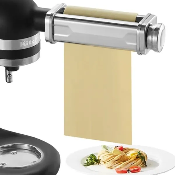 Pastamaskiner>Pasta-tilbehør til KitchenAid, rustfrit stål, med 8 justerbare tykkelser, perfekt til hjemmelavet pasta!