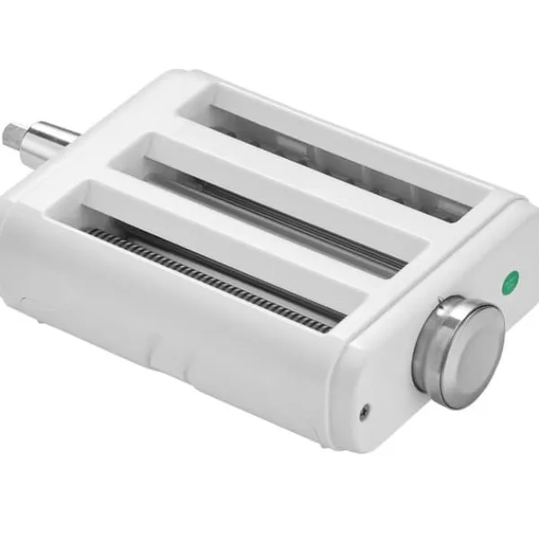 Pasta-tilbehør til KitchenAid, 3-i-1 rustfrit stål sæt med pastarulle, spaghetti og fettuccine cutter. Justerbar tykkelse. Online