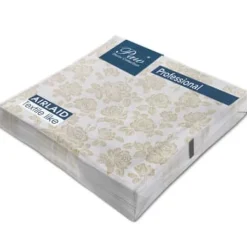 PAW Professionel middagsserviet Subtle Roses (guld), 1-lags servietter 40x40 cm 1/4 foldet 50 stk. pr. pakke. New