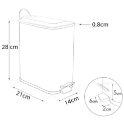 Viking Choice Pedalspand - badeværelses skraldespand - 5 liter - hvid bambus Clearance