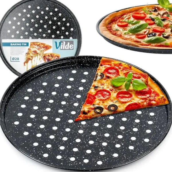 Perforeret granitpizzaform 28 cm Discount
