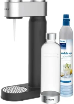 Philips Sodavandsmaskiner>GoZero ADD4902BK/10 Vandkarbonator Sort og Sølv