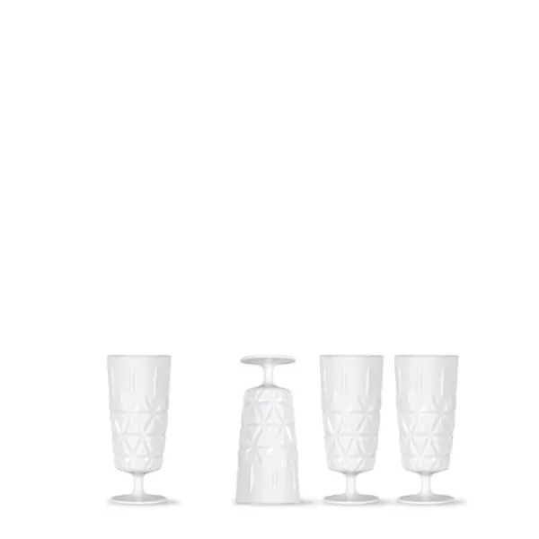 Sagaform Glas>Picnic champagneglas, hvid akryl, 4 stk., 0,2 l Udendørs spisning /