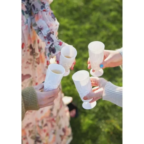 Sagaform Glas>Picnic champagneglas, hvid akryl, 4 stk., 0,2 l Udendørs spisning /