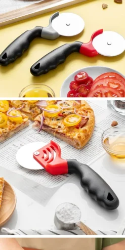 Pizzaskærere>Pizzaskærer i rustfrit stål med ergonomisk håndtag