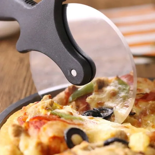 Pizzaskærer Pizzaskærekniv Kageværktøj Pizzahjul - Sort Clearance