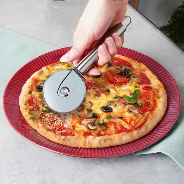 Pizzaskærer Stål Rund Roterende Knurl Skærer New