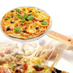 Pizzaspade - Bagespade - Rund - Rustfrit stål - Til pizza, tærter og kager - Sølv