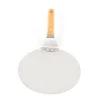 Pizzaspade til pizzaovn - Pizza peel - Rustfrit stål - Træskaft - Flade 25,5 x 30 cm - Længde 43,5 cm - Sølv Hot