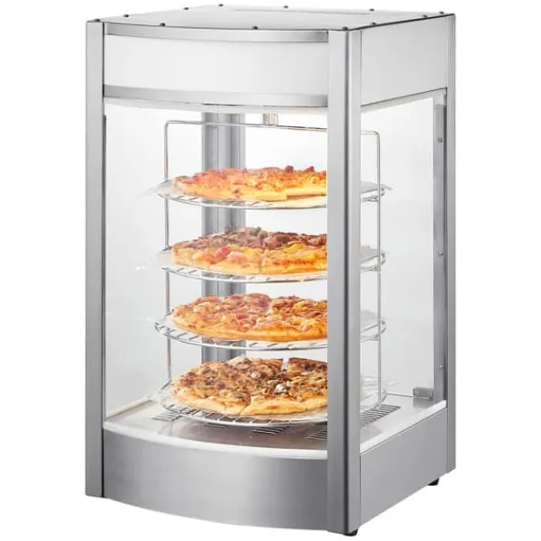 Pizzavarmer Display til 14" Pizza, 4-trins Kommerciel Elektrisk Varmer, Effektiv Madopvarmning, Hold Maden Varm