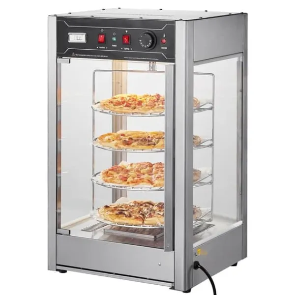 Pizzavarmer Display til 14" Pizza, 4-trins Kommerciel Elektrisk Varmer, Effektiv Madopvarmning, Hold Maden Varm