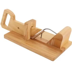Kødskivere>Pølseskærer - Manuel mad- og pølseskærer - 17 cm klinge i 420 rustfrit stål - Base i gummitræ - Til kød, grøntsager, frugt
