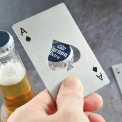 Pokerkort oplukkersæt - 20 stk rustfrit stål ølåbnere (sort/sølv) New