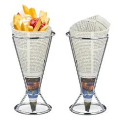 Pommes frites holder, 16x9,5 cm, Sølv