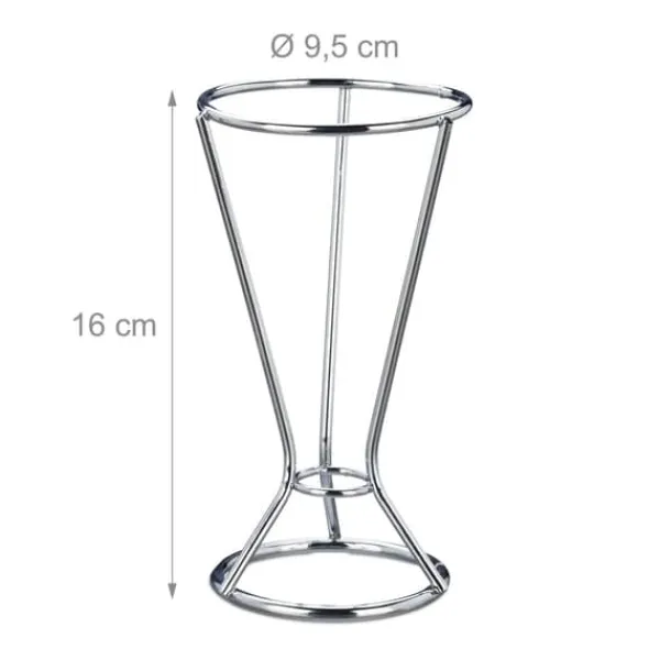 Pommes frites holder, 16x9,5 cm, Sølv
