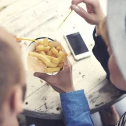 Pommes frites holder, 16x9,5 cm, Sølv