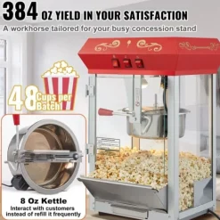 Popcorn Popper Maskine 850W, 8 Oz Bordplade Model, Rød, Kan Lave 48 Kopper Hurtig og Effektiv. Discount