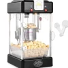 Popcornmaskiner>Popcornmaskine 300W, 2,5 Oz bordpladepopcornmaskine, hurtig opvarmning, nem at bruge, sort design.
