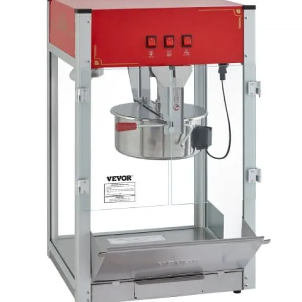 Popcornmaskine, 45.8x38x76.8 cm, Rød, hærdet glas Outlet
