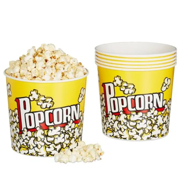 Popcornmaskiner>Popcornspand-sæt, 17,5x18 cm, gul