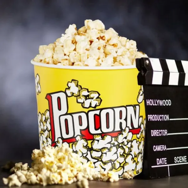 Popcornmaskiner>Popcornspand-sæt, 17,5x18 cm, gul