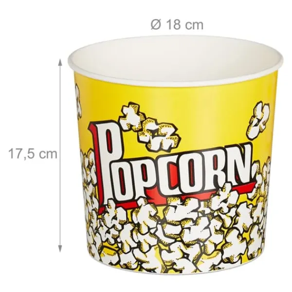 Popcornmaskiner>Popcornspand-sæt, 17,5x18 cm, gul