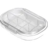 Isforme>Portabelt mini-pillerfodral Reseutmatning P-piller Organizer Hushållsmatsklass Förseglad förvaring Medicinlåda Stor transparent vit