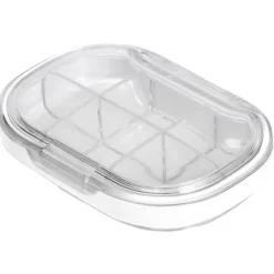 Isforme>Portabelt mini-pillerfodral Reseutmatning P-piller Organizer Hushållsmatsklass Förseglad förvaring Medicinlåda Stor transparent vit