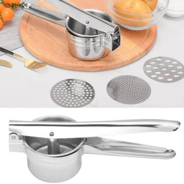 Kartoffelpressere>Potato Ricer 3 i 1 Præcis pressende design i rustfrit stål kartoffelmoser til kommerciel hjemmebrug