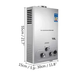 Propangas Øjeblikkelig Vandvarmer, 36 KW Effekt, LED Skærm,10L New