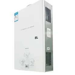Vandvarmere>Propangas Tankless Vandvarmer, Øjeblikkelig Varmt Vand, Udendørs Brug,HVID, 18L