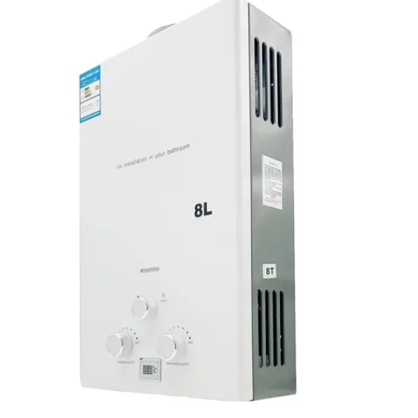 Vandvarmere>Propangas Tankless Vandvarmer, Øjeblikkelig Varmt Vand, Udendørs Brug,HVID, 18L