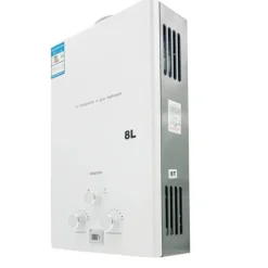 Vandvarmere>Propangas Tankless Vandvarmer, Øjeblikkelig Varmt Vand, Udendørs Brug,HVID, 18L