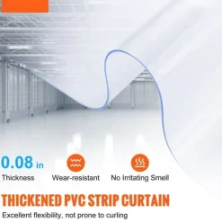 Madfolie>PVC Dørgardin 164' x 8" - Strip Gardin til Rullekøler og Fryser, Holdbar Plast, Effektiv Løsning