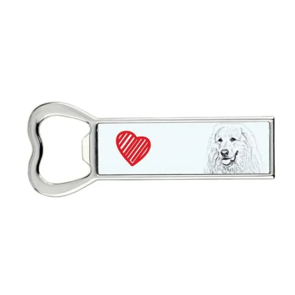 Pyrenæerne bjerghund, Store pyrenæer - flaskeåbner med en hund, personlig køleskabsåbner, unik gave til en mand fra Art-Dog New