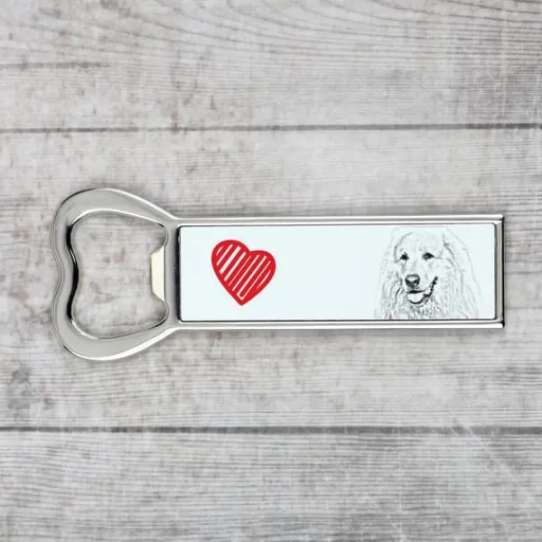 Pyrenæerne bjerghund, Store pyrenæer - flaskeåbner med en hund, personlig køleskabsåbner, unik gave til en mand fra Art-Dog New